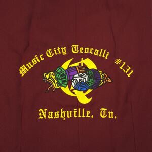Music City Teocalli #131 Nashville TN Vest Maroon Large with Logo Pin